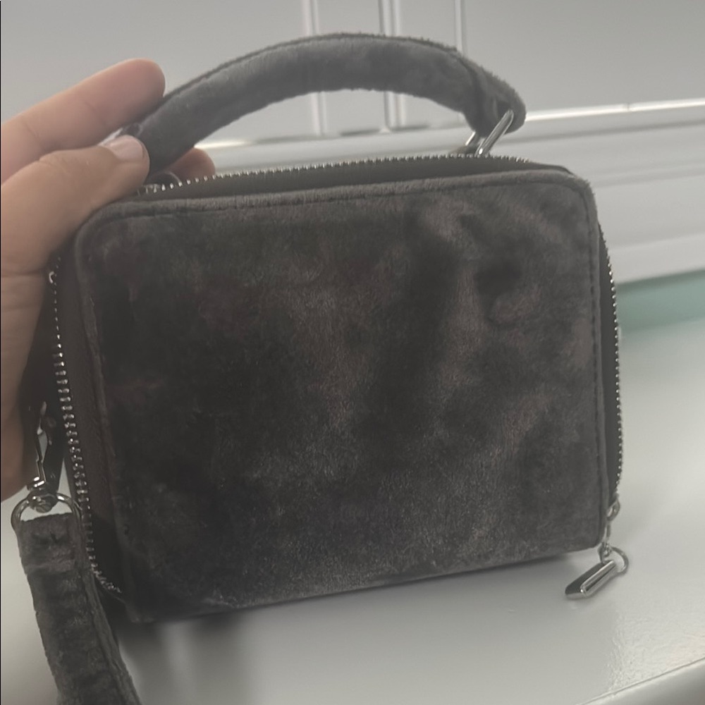 Urban Outfitters Gray Velvet Crossbody Bag